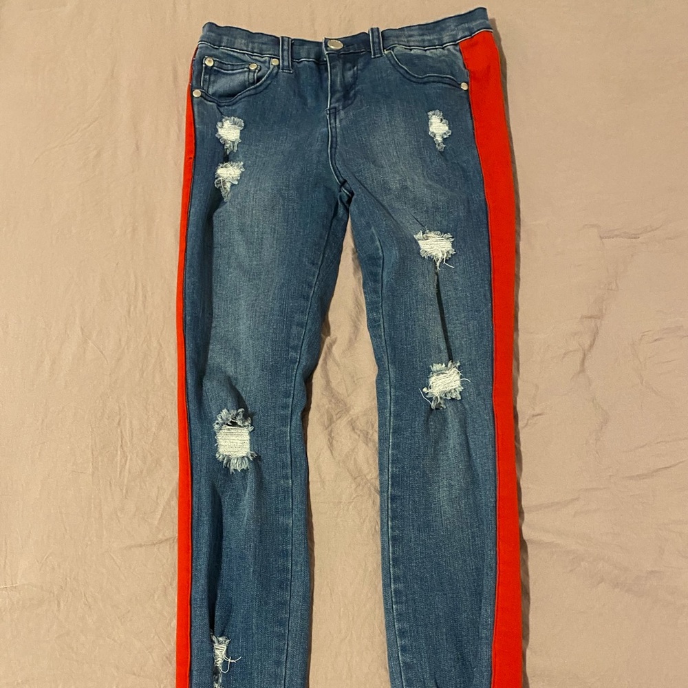 Pinc premium red stripe jeans